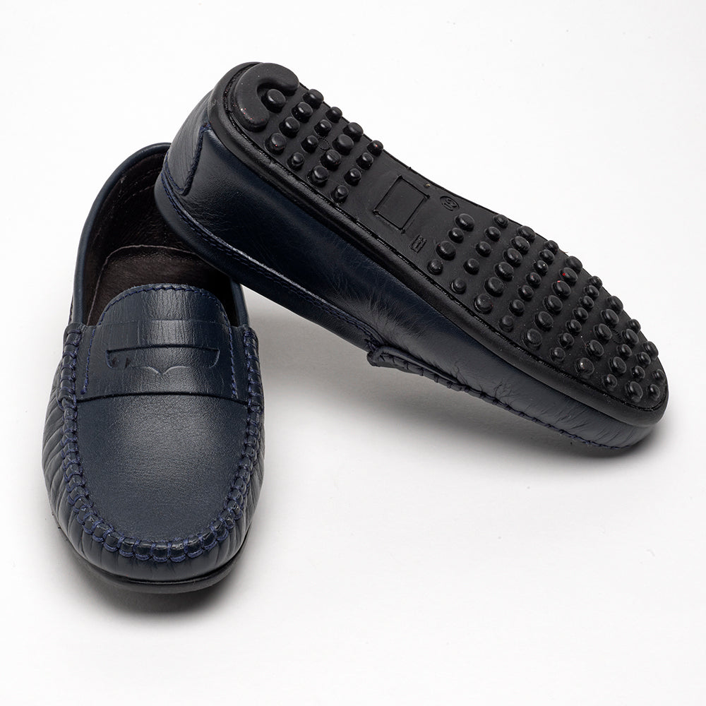 navy leather