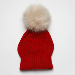 FOLDOVER POMPOM HAT