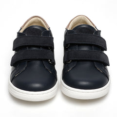 Navy Leather With Suede Straps
