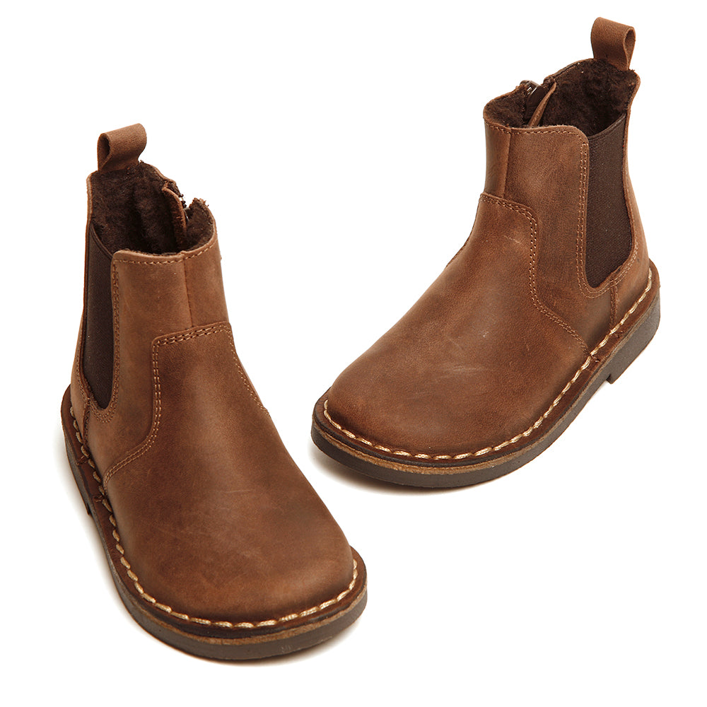brown leather/dark sole
