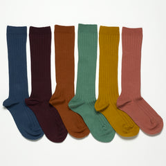 RIBBED KNEE SOCK - Ribbed Knee Highs Mix