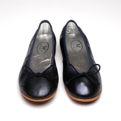 navy shimmer leather