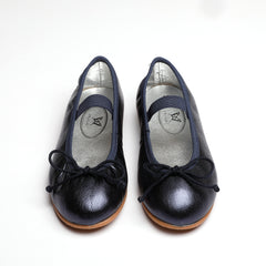 navy shimmer leather