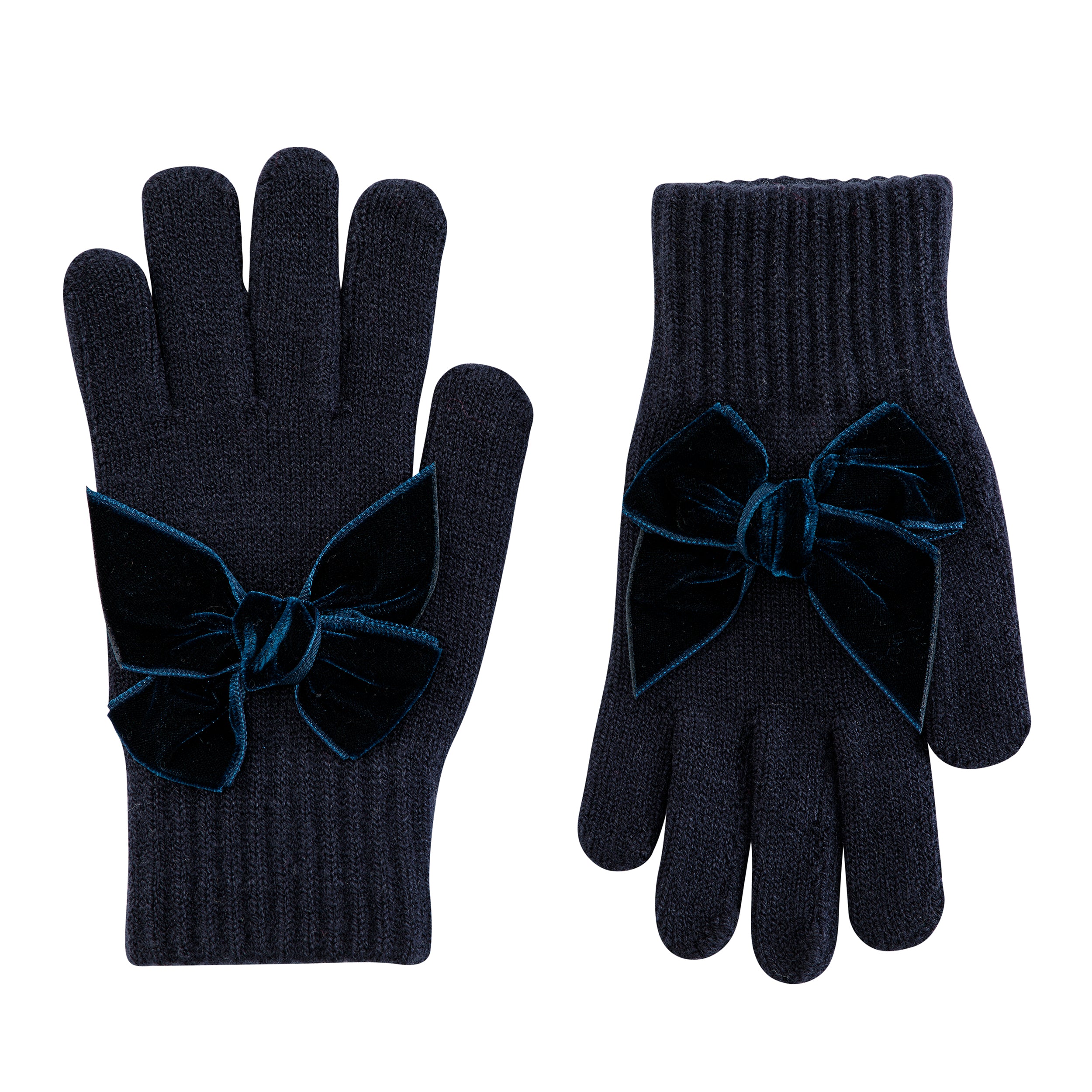GLOVES BOW VELVET