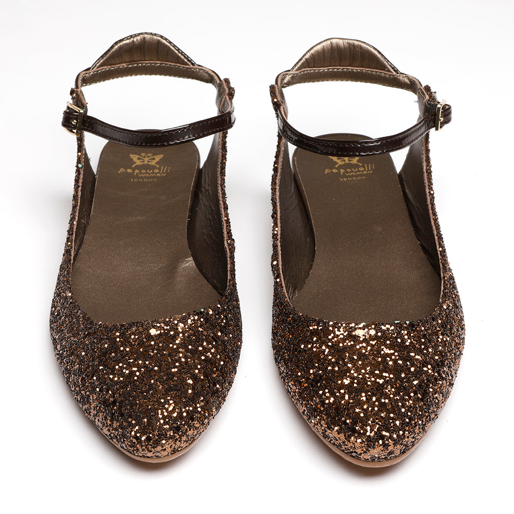glittery bronze