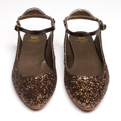 glittery bronze