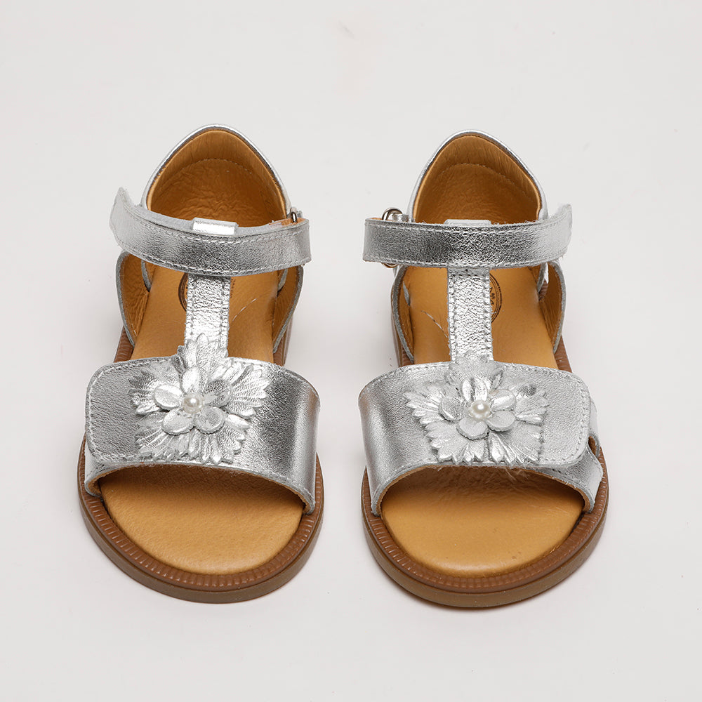 silver metallic leather