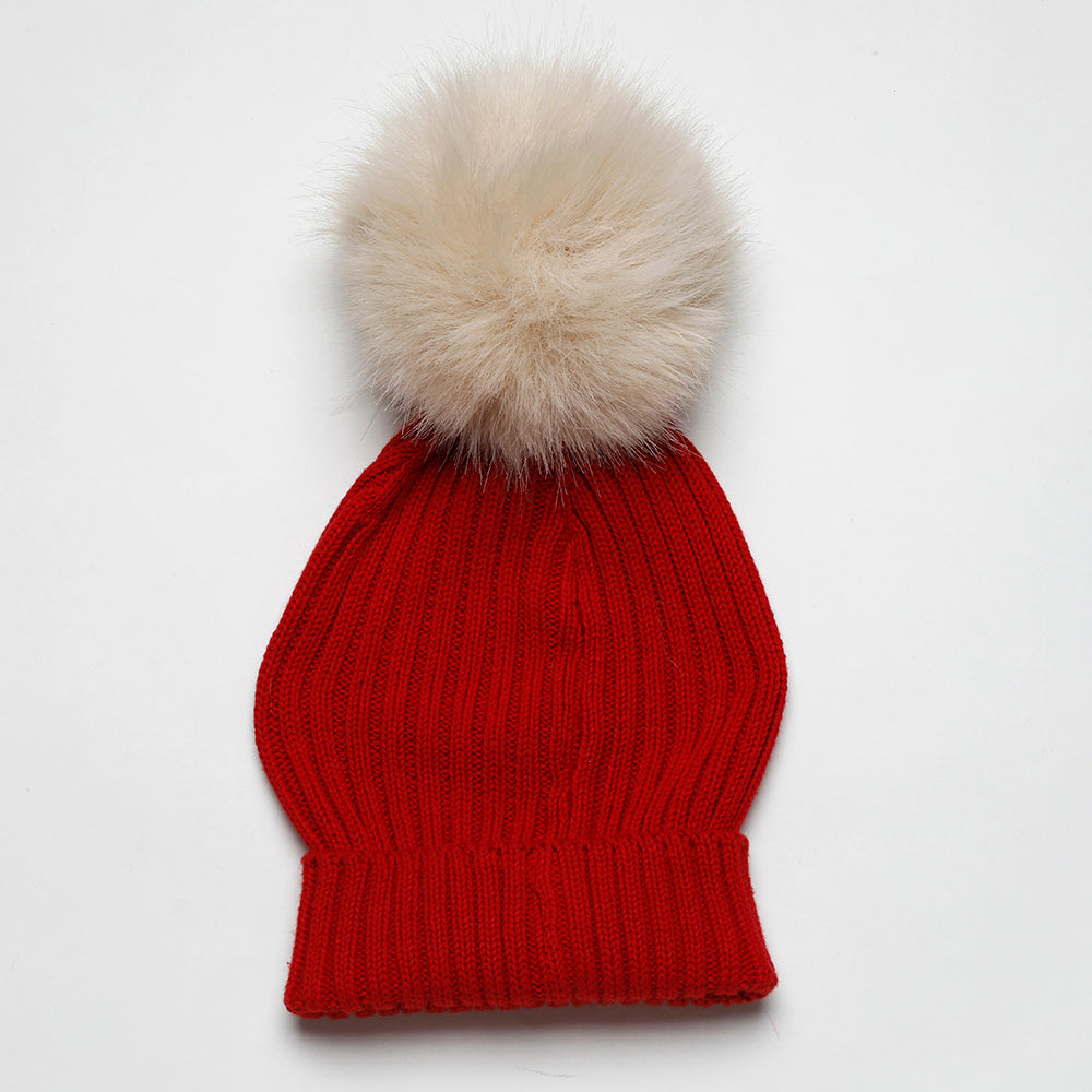 FOLDOVER POMPOM HAT