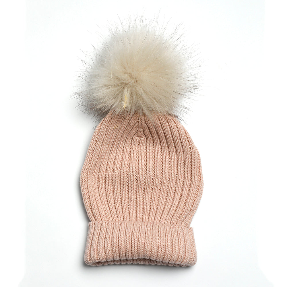FOLDOVER POMPOM HAT