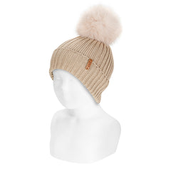 FOLDOVER POMPOM HAT