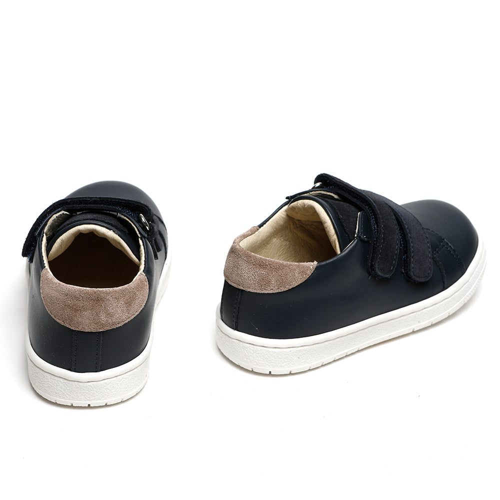 Navy Leather With Suede Straps