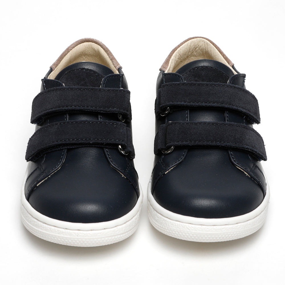 Navy Leather With Suede Straps