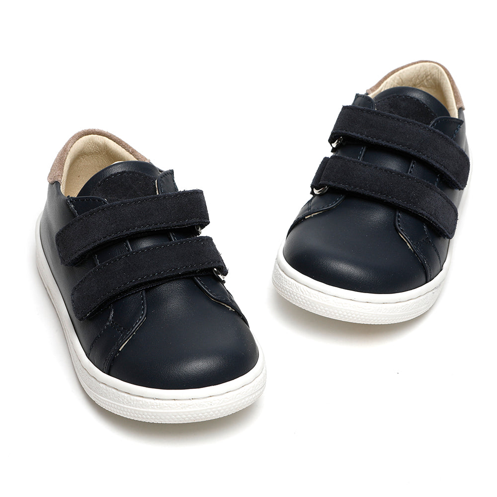 Navy Leather With Suede Straps