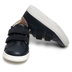 Navy Leather With Suede Straps