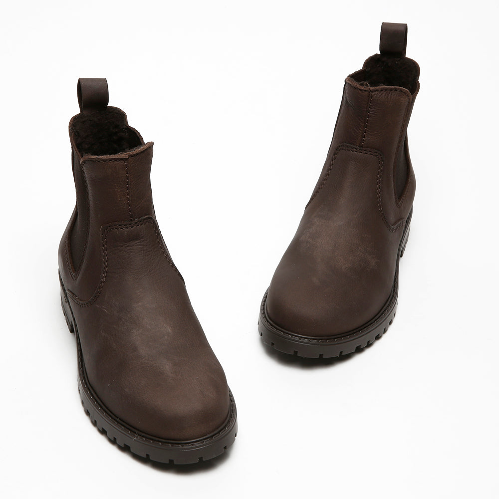 brown leather/dark sole