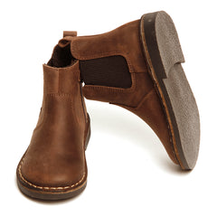 brown leather/dark sole