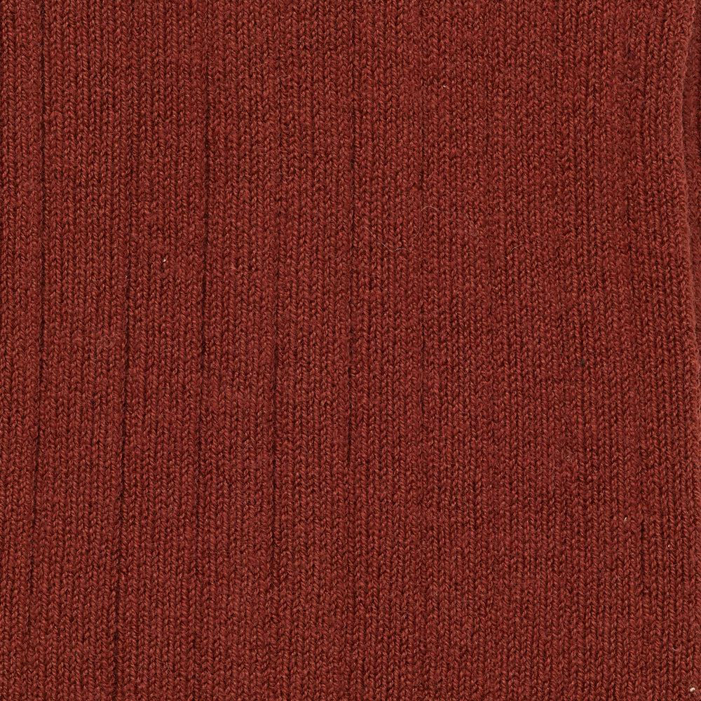RIBBED KNEE SOCK - Rust 1