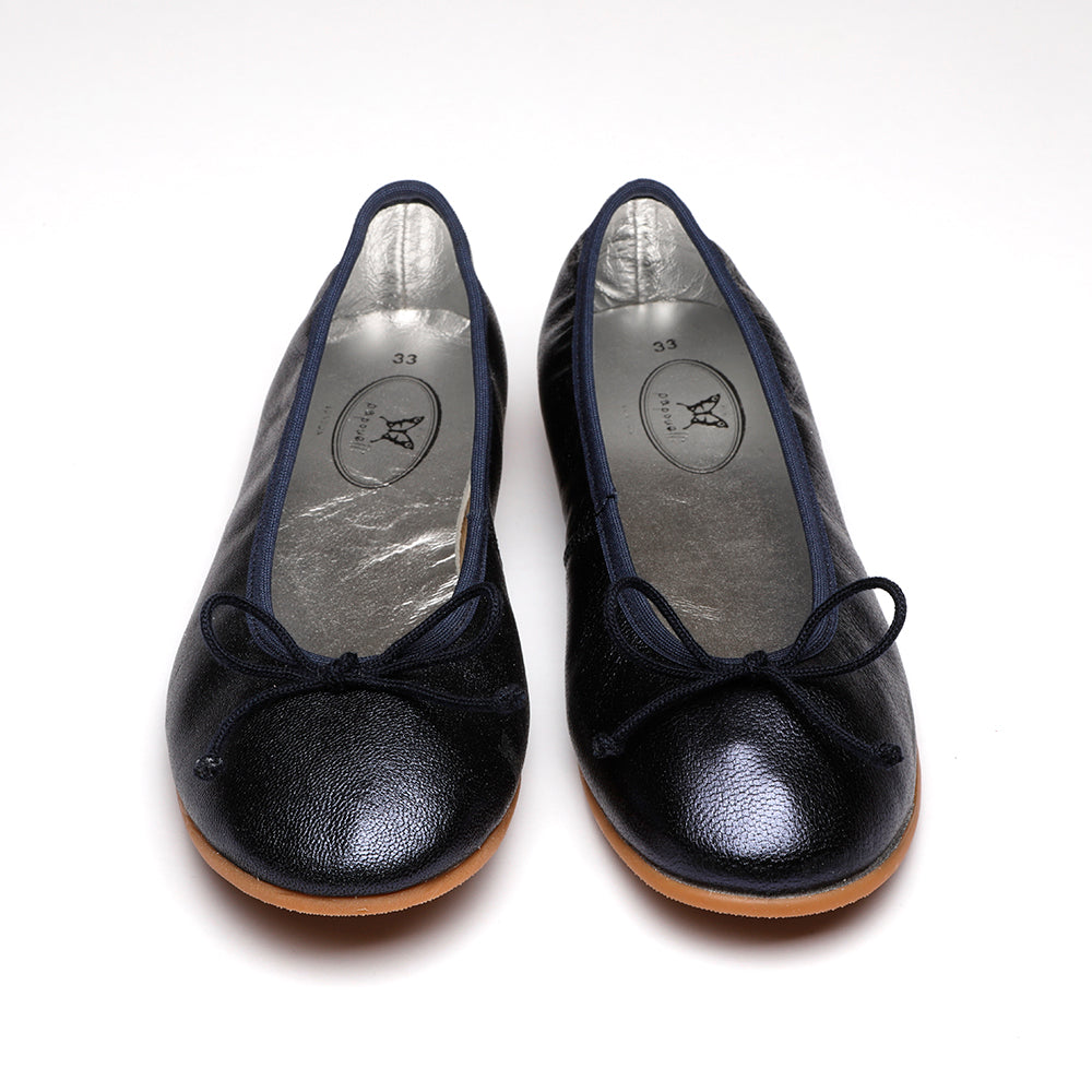 navy shimmer leather