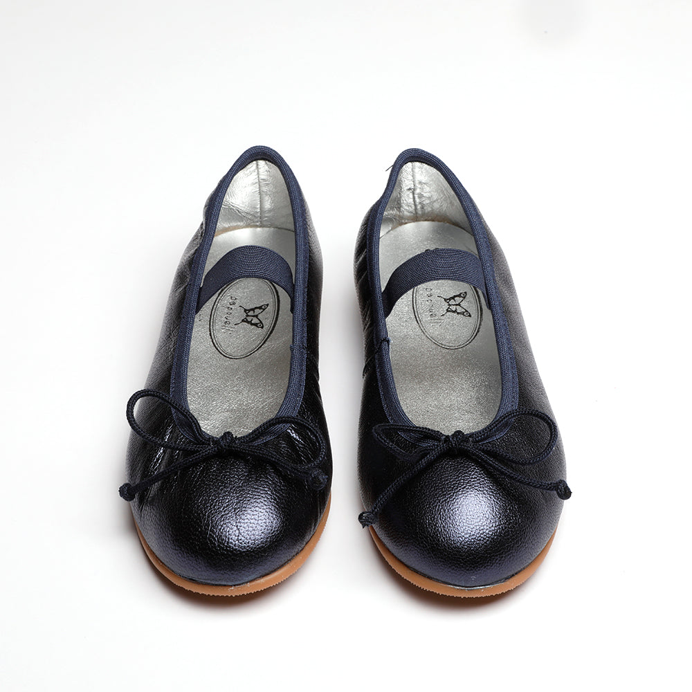 navy shimmer leather