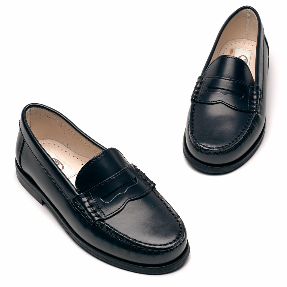 navy leather