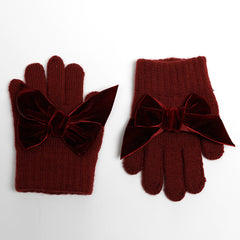 GLOVES BOW VELVET